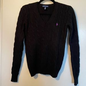 Polo Ralph Lauren black cable knit sweater